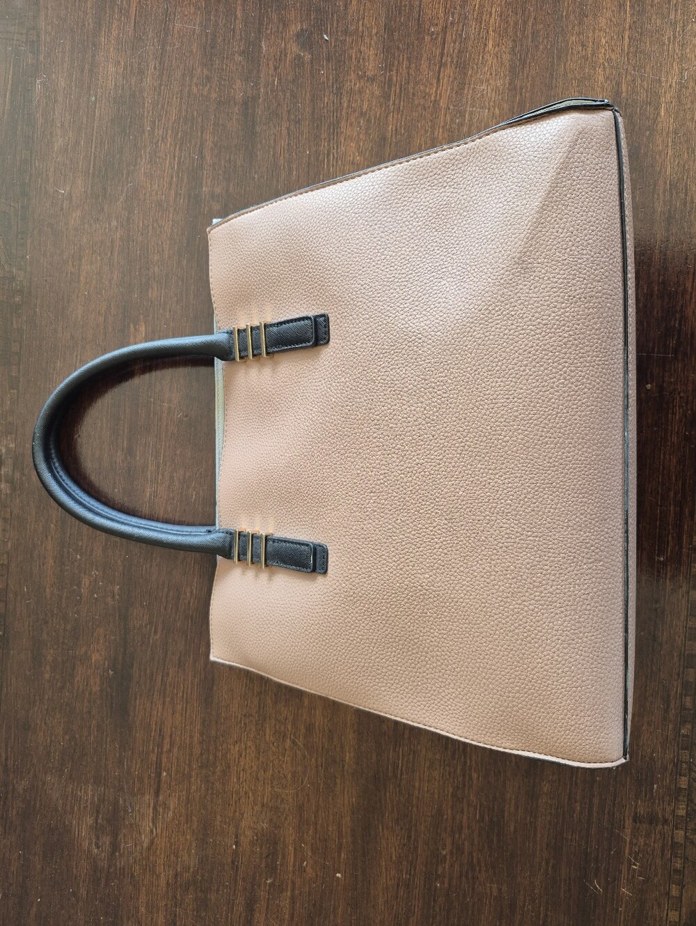 Call It Spring Blush and Black Structured Pebbled Tote